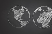 Icon set of Earth globe.