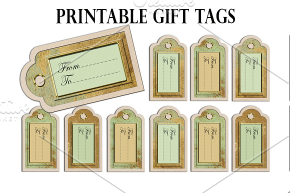 Christmas Printable gift tag from to in Card Templates - product preview 1