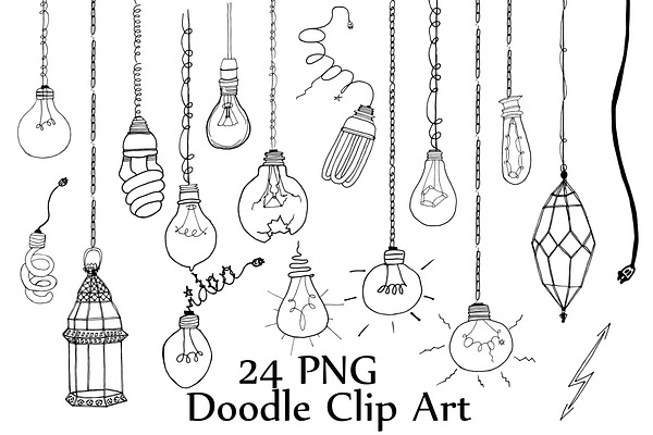 Light Bulb doodle clipart