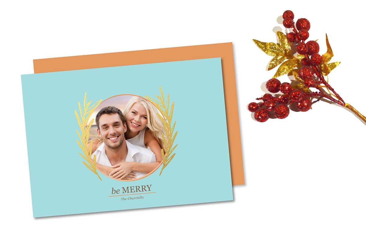 be Merry Holiday Photo Card in Card Templates - product preview 8