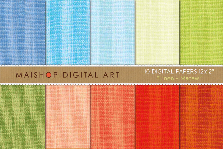 Digital Papers - Linen Macaw in Textures - product preview 8