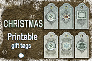 Christmas printable gift tags snow