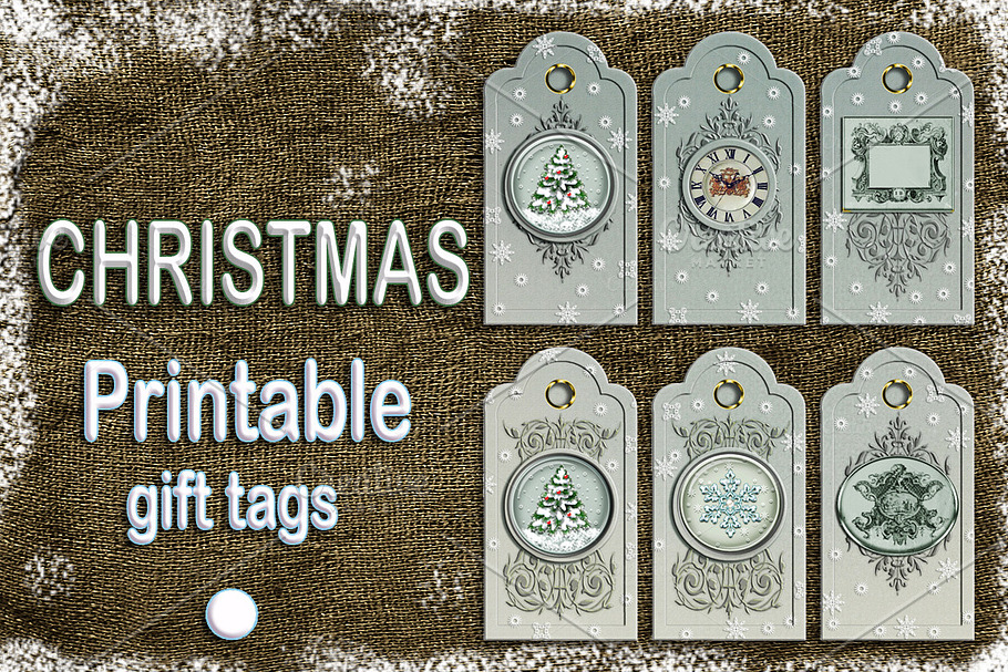 Christmas printable gift tags snow