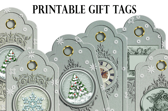 Christmas printable gift tags snow in Card Templates - product preview 1