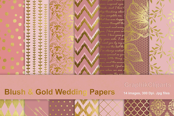 Blush & Gold Wedding Papers