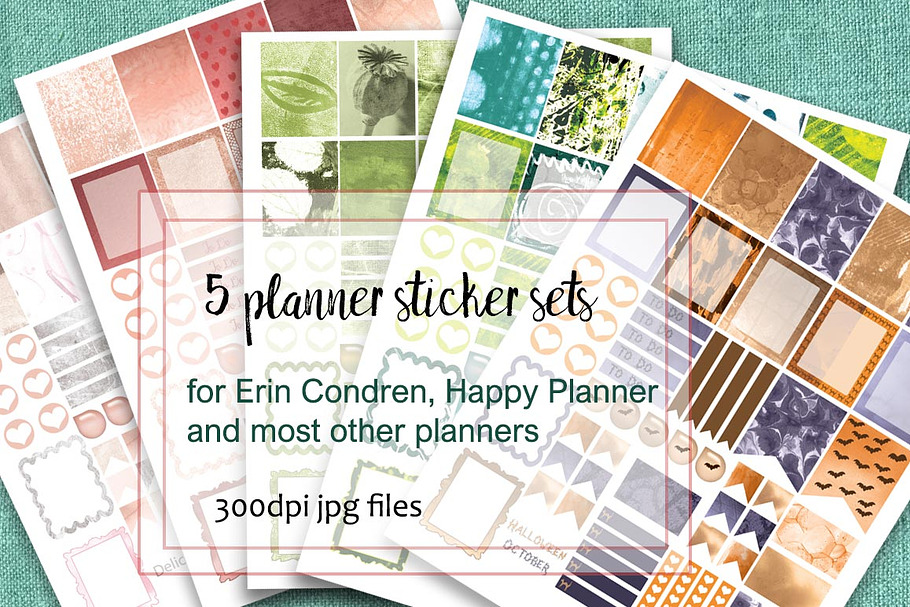 5 Printable Planner Sticker sets