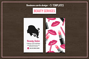 Beauty Salon services cards design 
