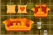 Set of furniture in the autumn style