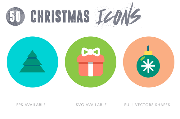 50 Christmas Icons in Christmas Icons - product preview 2