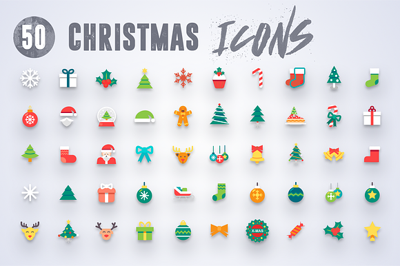 50 Christmas Icons in Christmas Icons - product preview 6