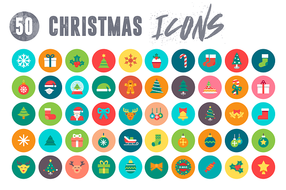 50 Christmas Icons in Christmas Icons - product preview 7