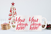 2 Christmas styled stock mug mock up