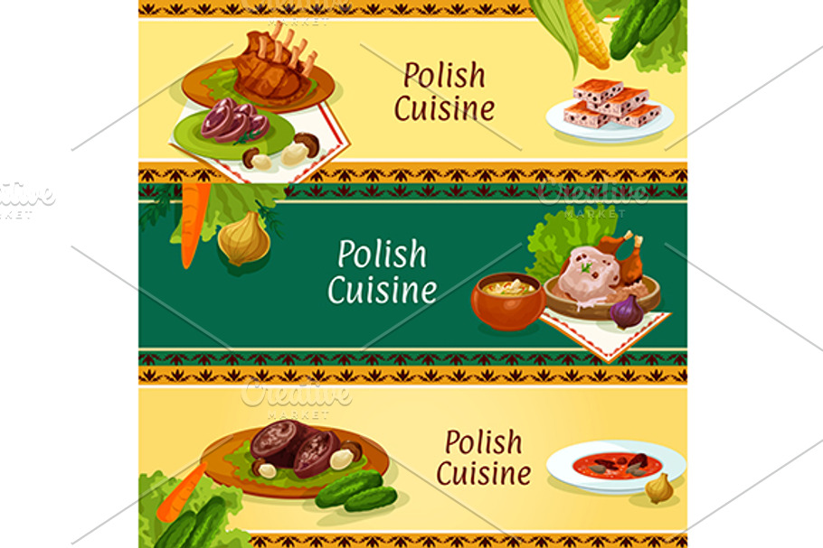 Polish cuisine menu banners