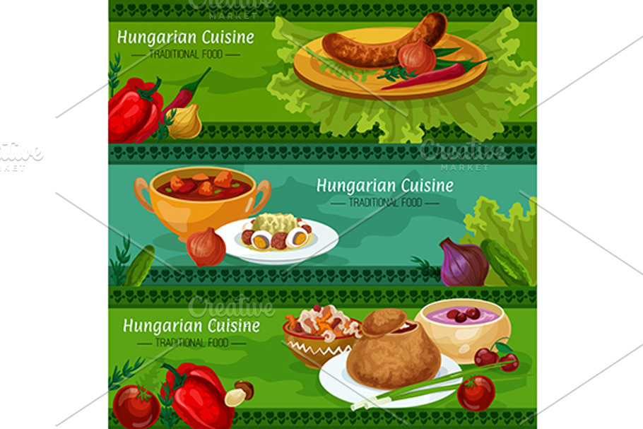 Hungarian cuisine banners in Graphics - product preview 8