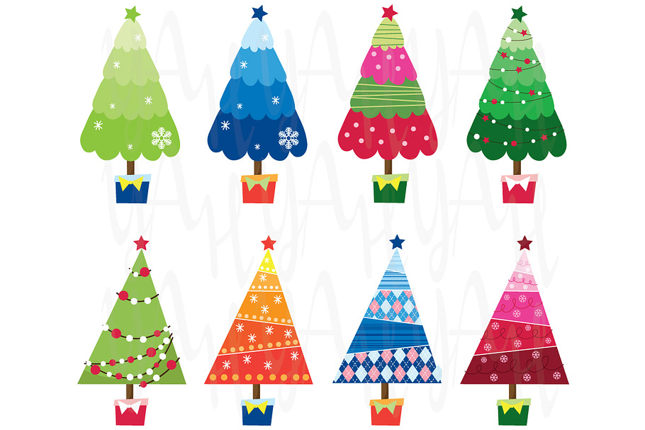 Colorful Christmas Tree Element