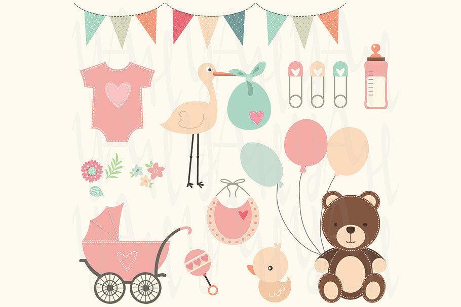 Baby Shower Clip Art in Illustrations - product preview 8