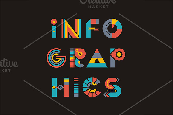 Infographics Word Logo in Illustrations - product preview 1