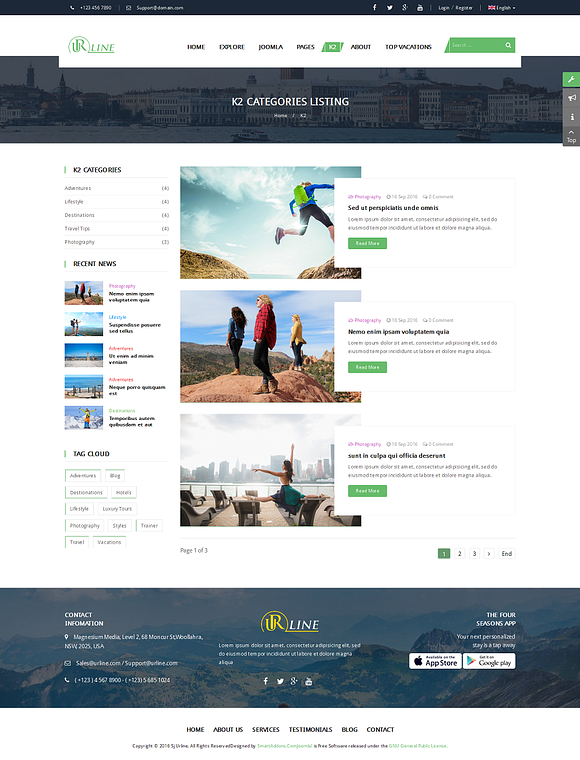 SJ Urline - Travel Joomla Template in Joomla Themes - product preview 1