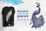 Fancy Hand Drawn Peacock Set