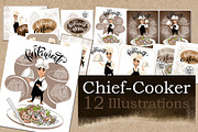 Chief Cooker Illustrations.