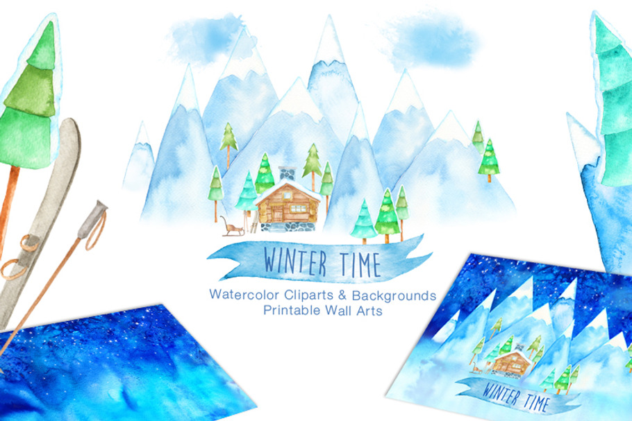 Winter Time Cliparts in Illustrations - product preview 8