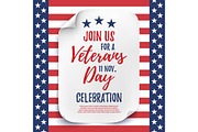 Veterans Day party poster.