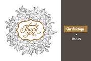 Thank You card design with lettering
