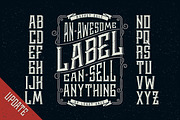 Whiskey label font + design elements