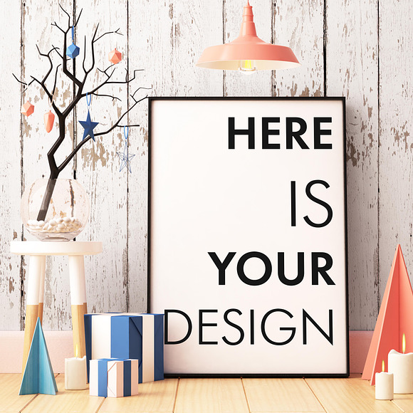 5 Christmas mockups posters in Print Mockups - product preview 2