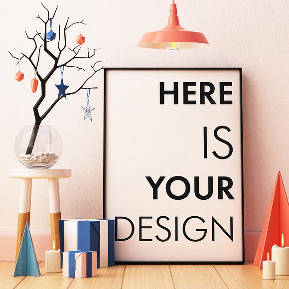 5 Christmas mockups posters in Print Mockups - product preview 3