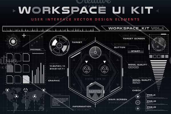 UI hud infographic interface vector
