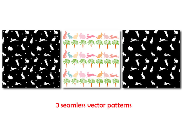 Rabbit vector silhouettes set in Objects - product preview 3