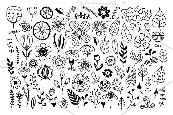 Hand drawn florals in Illustrations - product preview 1