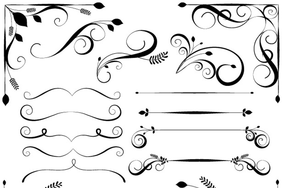 Swirly Flourish Brushes in Photoshop Brushes - product preview 8