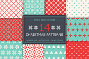 14 Christmas Pixel Seamless Patterns