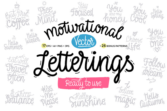 Motivational Vector Letterings in Illustrations - product preview 4