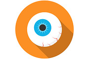 Halloween eyeball icon flat