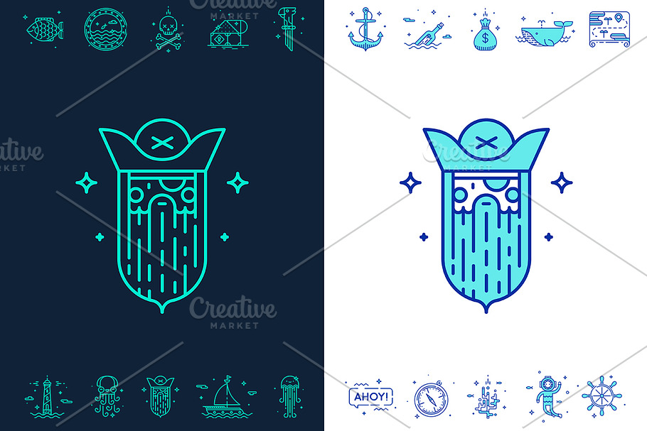 Set of cute nautical icons in Cute Icons - product preview 8