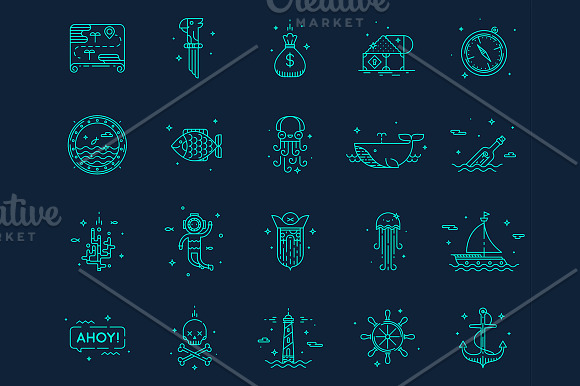 Set of cute nautical icons in Cute Icons - product preview 2