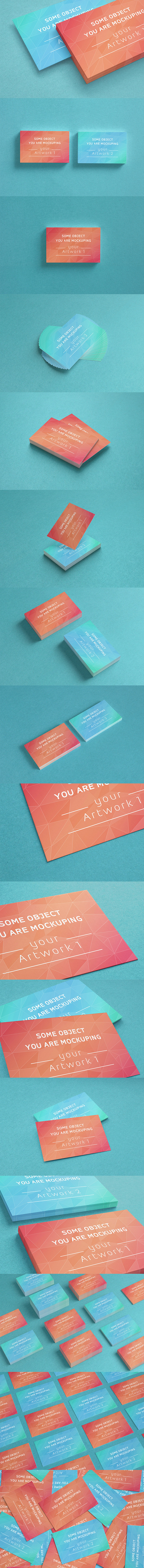 UK Business Cards Mock-up's Pack in Print Mockups - product preview 4