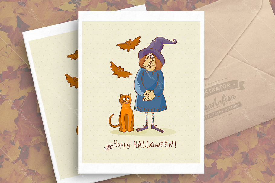 Halloween vector greeting card
