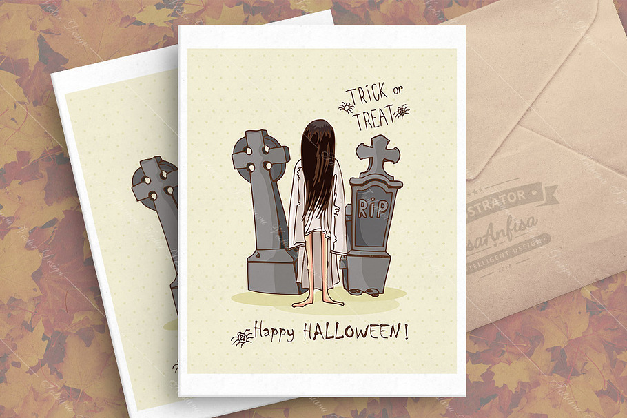 Halloween vector greeting card