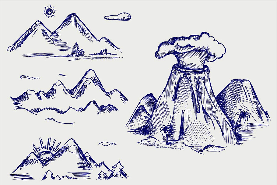 Mountains and Volcanoes in Illustrations - product preview 8