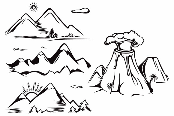 Mountains and Volcanoes in Illustrations - product preview 1