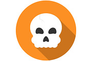 Halloween skull icon flat