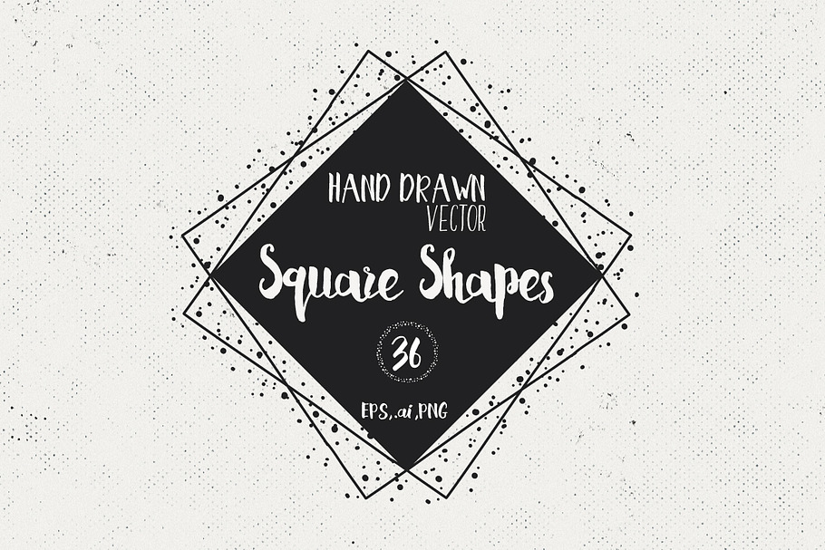 36 Hand Drawn Square Shapes