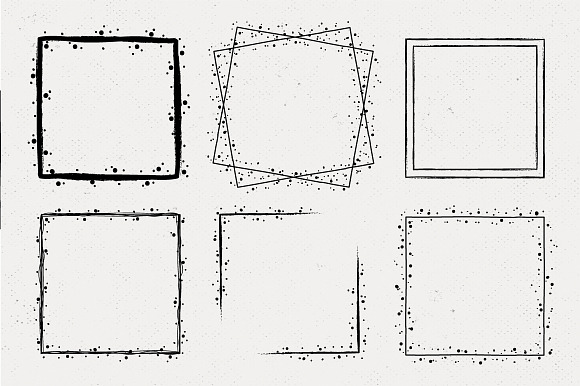 36 Hand Drawn Square Shapes in Objects - product preview 1