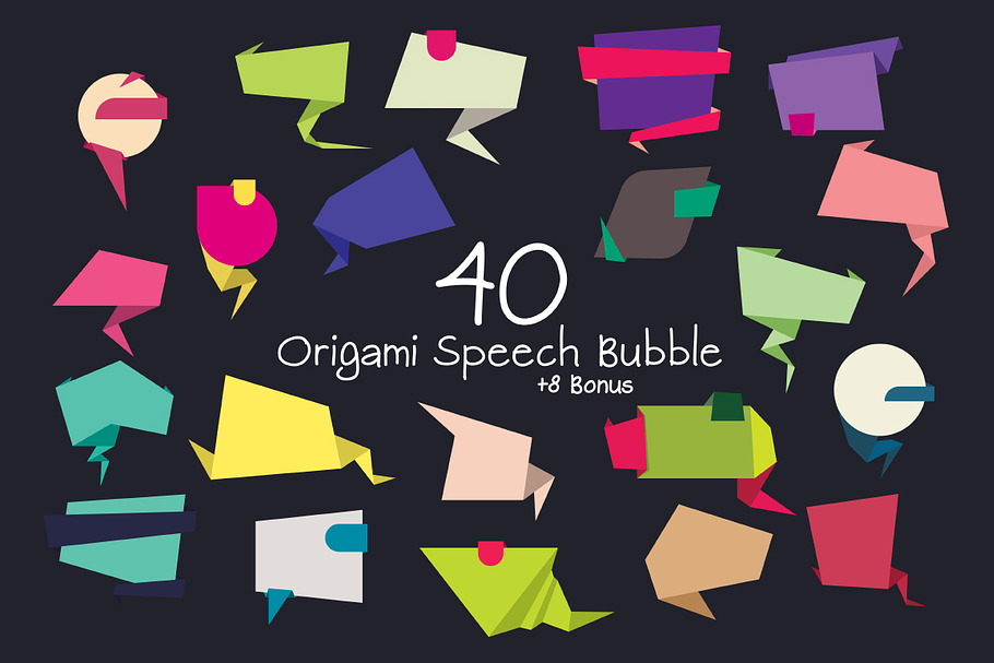 40+ Origami Speech Bubbles in Objects - product preview 8