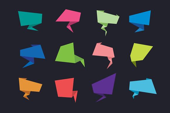 40+ Origami Speech Bubbles in Objects - product preview 1