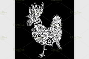 floral ornate rooster